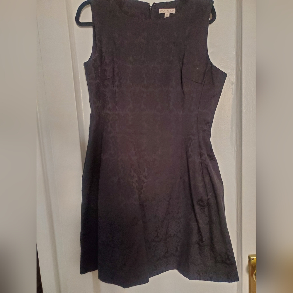 Black jacquard fit and flare dress